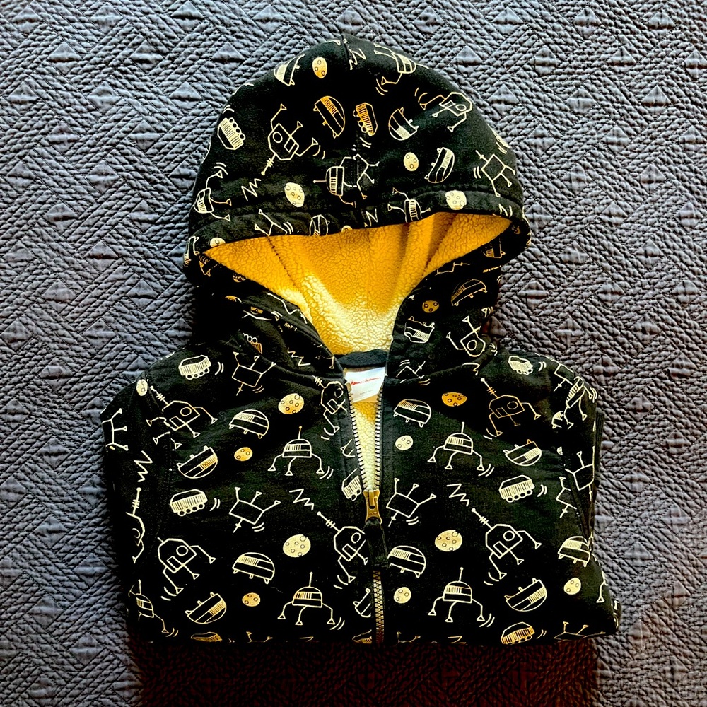 NWOT Hanna Andersson Print Faux Shearling Lined Hoodie - Size 5 (100 cm)